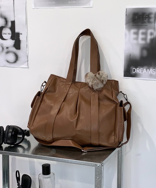 lilful ボストンバッグ 「大容量」マルチポケット 2WAY ボストン