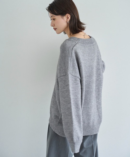 meilmada ニット セーター ディープVネックニットプルオーバー