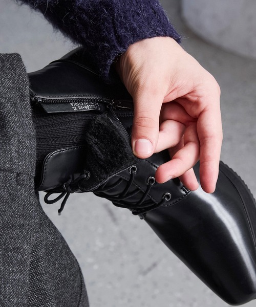 CLEL（クレイル） ブーツ 「CLEL」High Sole Design Heel Boots