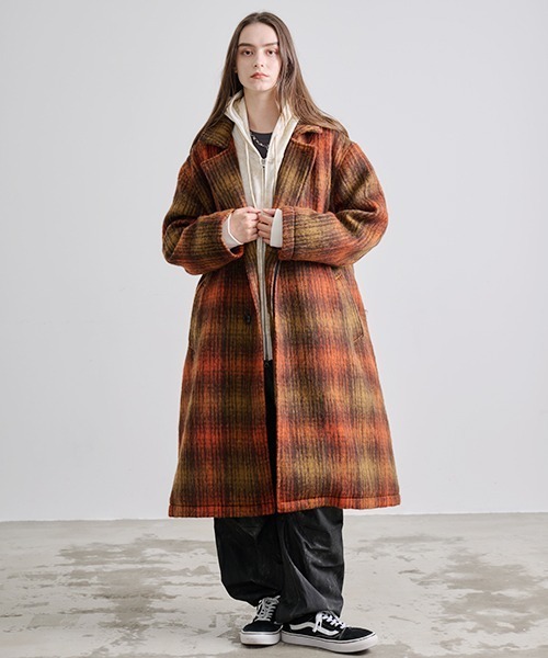Revo. チェスターコート コート オーバーサイズ シャギーチェック