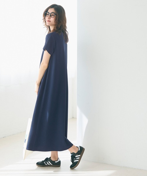 coca（コカ） ワンピース エンボス加工半袖マキシワンピース