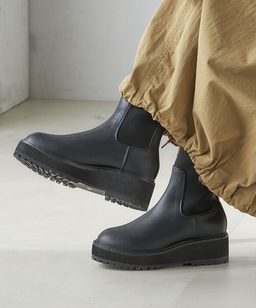 SHIPS（シップス） ブーツ 「WEB限定」厚底 ニット ブーツ レディース