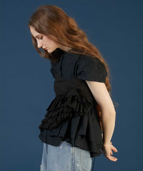 トップス crinkle crinkle crinkle dot frill cami トップス crinkle