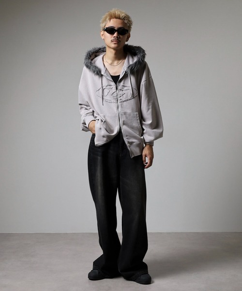 BIKE STAR（バイクスター） パーカー オーバルロゴ刺繍ZIPパーカー