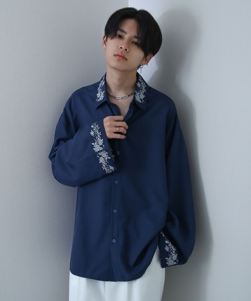 Nilway（ニルウェイ） シャツ 花柄 デザイン フレアスリーブフラワー