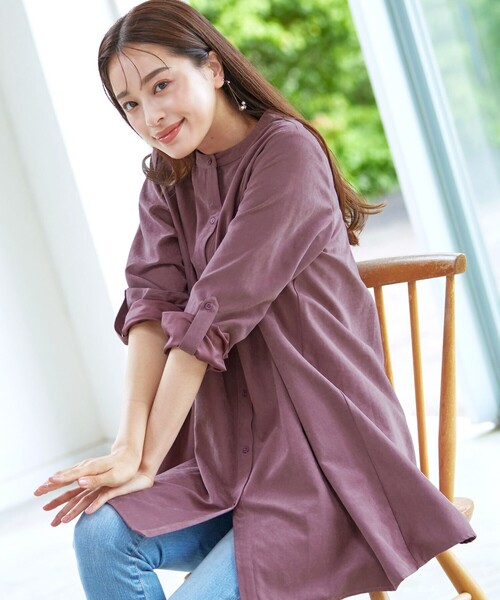 Tiaclasse ブラウス シャツ 「洗える」ピーチスキンシャツチュニック