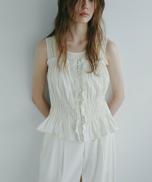 ETRE TOKYO（エトレトウキョウ） キャミソール コットンシルクギャザー