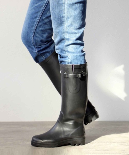 AIGLE（エーグル） 長靴 レインブーツ 乗馬風バックル付きレインロング