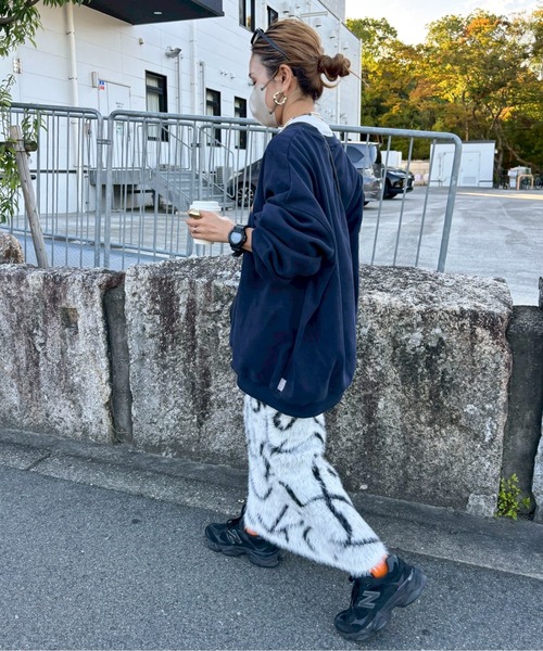 スカート 「XSサイズあり/ハンドウォッシャブル」ニュアンス柄シャギー