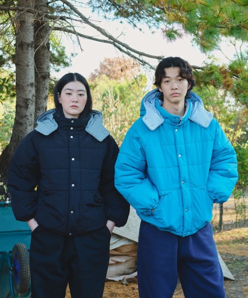 BROKEN BASE（ブロークンベース） ダウンジャケット ダウン Check Hood