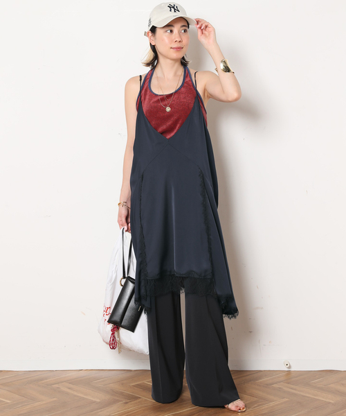 AP STUDIO ワンピース レースドッキングキャミワンピース : ZOZOTOWN