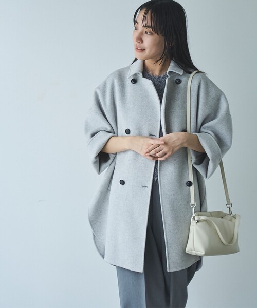 RONEL ピーコート pコート ウールミックスリバーコート レディース