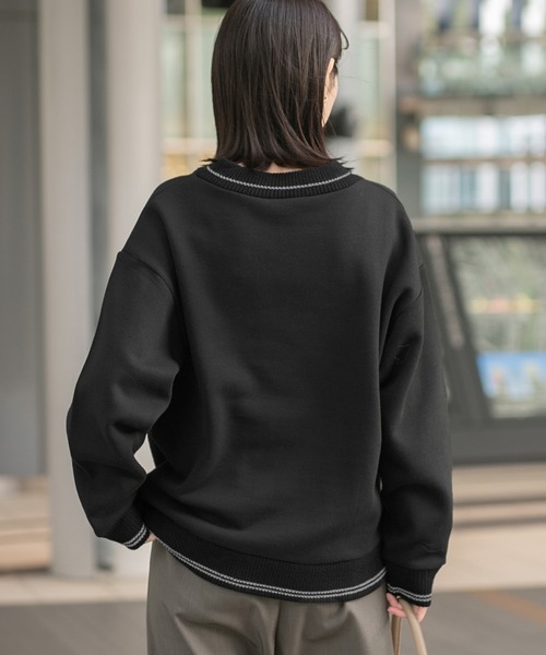 LAKOLE（ラコレ） トレーナー スウェット 裏起毛パネル切替プル