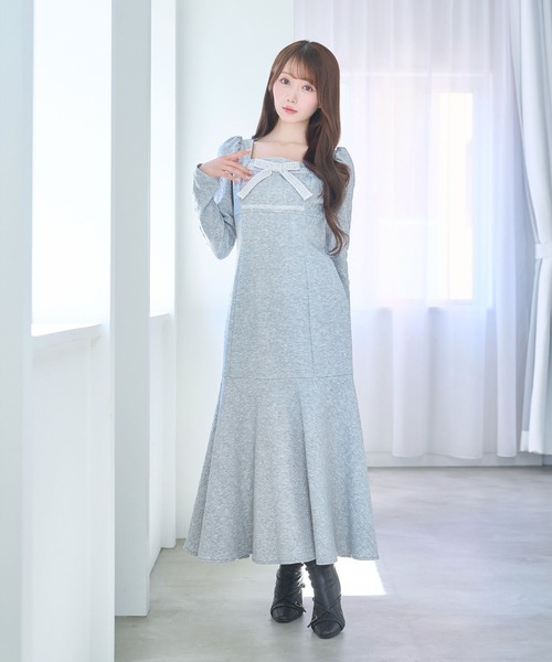 Rose Muse（ロゼミューズ） ワンピース Lace ribbon knit sew one
