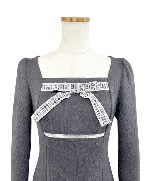 Rose Muse（ロゼミューズ） ワンピース Lace ribbon knit sew one