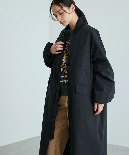 GANNI（ガニー） コート アウター Tech Seersucker Oversized Shell