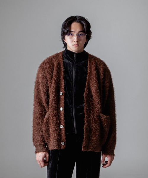 ZIP FIVE -White Line- カーディガン 「White Line」 モヘアライク