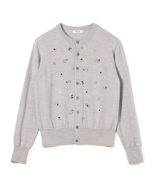 MACPHEE（マカフィー） カーディガン ウールビジュー クルーネック