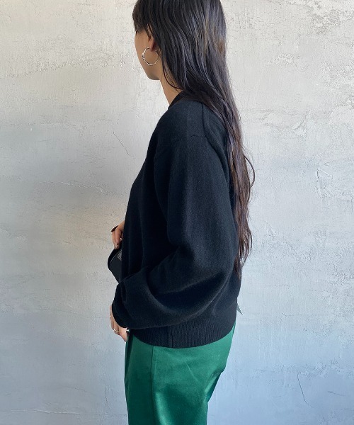 Danton（ダントン） ニット ワンポイントクルーネック プルオーバー