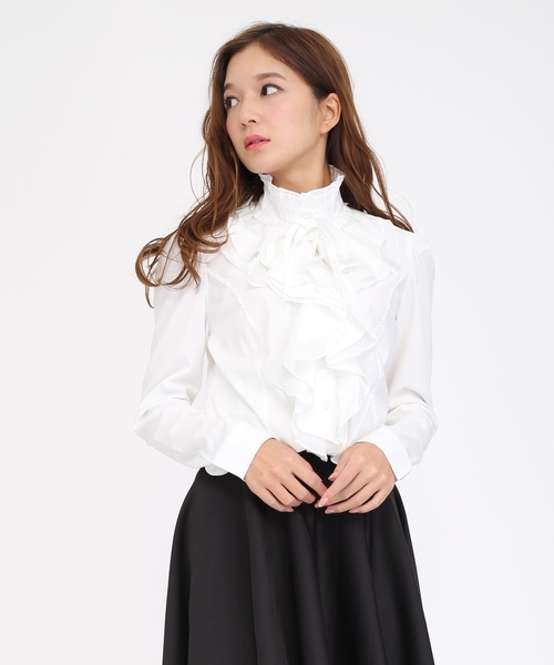 Lace Ladies（レースレディース） ブラウス シャツ 長袖立ち襟フリル