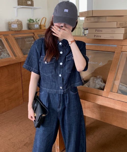 Aelina セットアップ デニムセットアップ レディース : ZOZOTOWN Yahoo