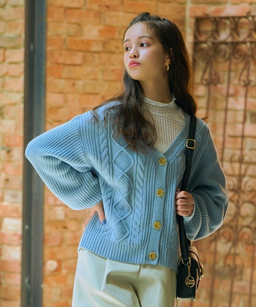 LOVETOXIC カーディガン ケーブルニットカーディガン キッズ