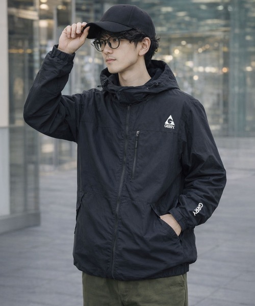 GERRY（ジェリー） ナイロンジャケット 軽量 切替配色 フード付き