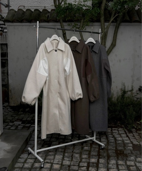 lawgy（ラウジー） コート アウター side different material coat