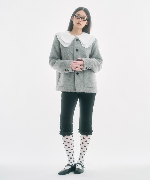 FEKETE（フェケテ） ジャケット ノーカラージャケット no collar wool