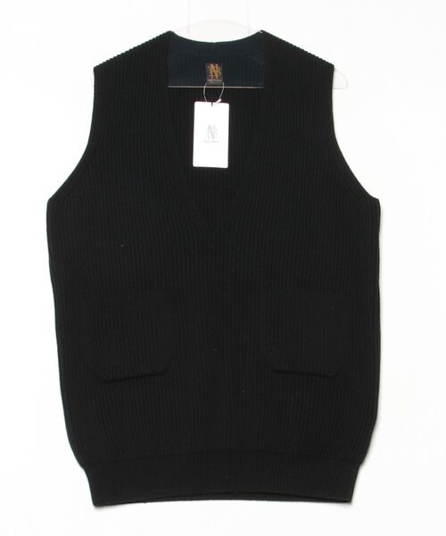 BATONER（バトナー） ニットベスト 2 ブラック レディース : ZOZOTOWN