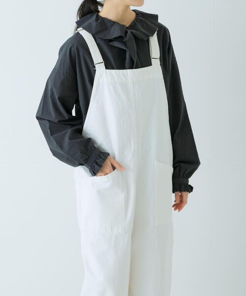 かぐれ ブラウス シャツ コットンフリルカラーシャツ レディース