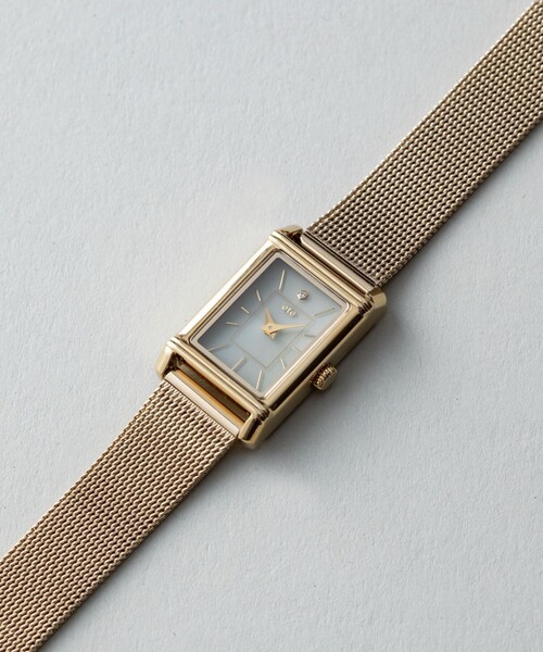 ete（エテ） 腕時計 ソーラーウォッチ スクエア メッシュベルト