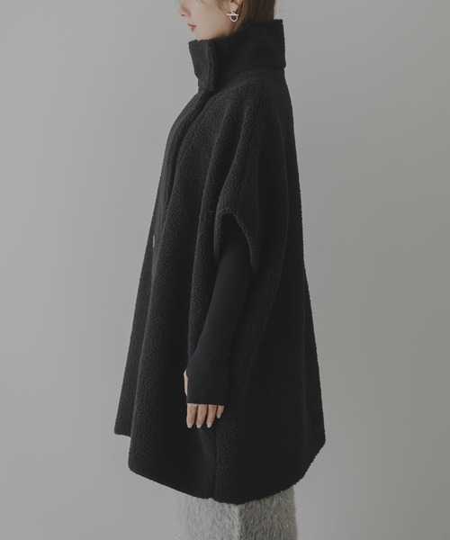 rectangle（レクタングル） ポンチョ 2WAY襟ムートンボアポンチョ