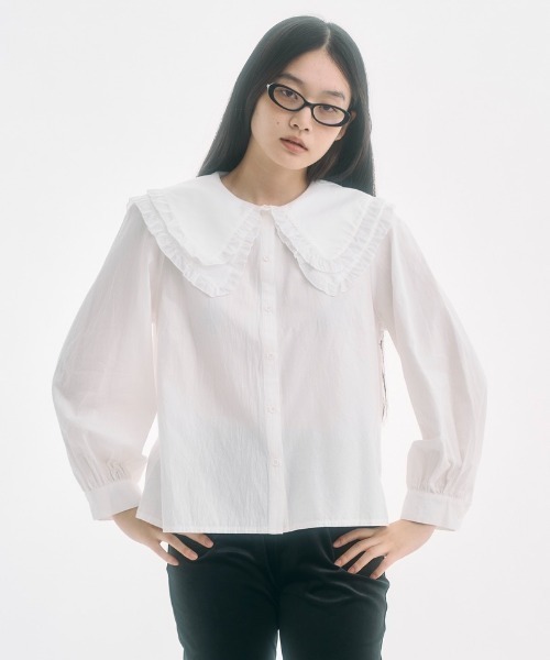 FEKETE（フェケテ） ブラウス シャツ frilled big collar blouse