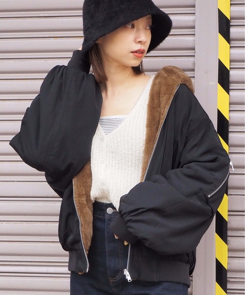 tiptop（ティップトップ） ジャケット MA-1 ファーリバーシブルフード