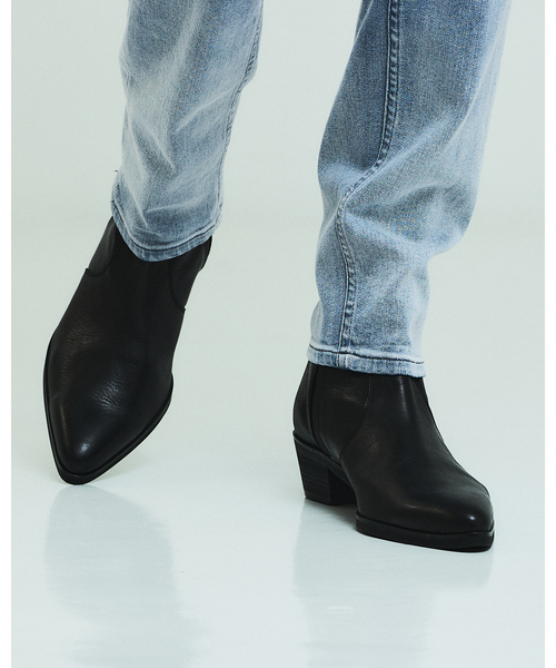 5351 POUR LES HOMMES ブーツ ハイヒール ポインテッド サイドジップ