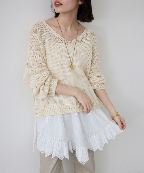 SLOBE IENA（スローブイエナ） ブラウス シャツ リバーレースキャミ