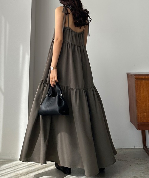 Louere（ルエレ） ワンピース リボンティアードキャミワンピース