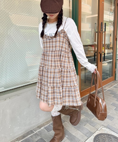 SOLLON.（ソルロン） キャミソール 柄アソートフリルティアード