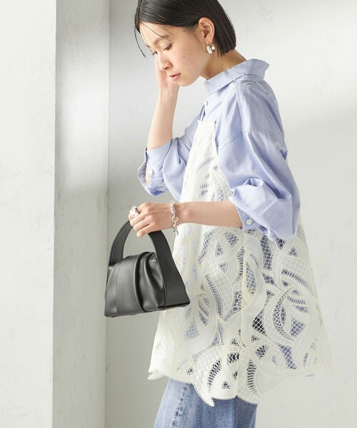 SHIPS（シップス） キャミソール 「手洗い可能」刺繍 スカラップ