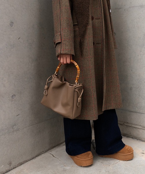 SHE HER HER HERS ハンドバッグ バンブーハンドルドロストバッグ