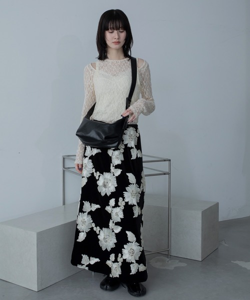 スカート 花柄ロープ刺繍ナロースカート : ZOZOTOWN Yahoo!店 - 通販