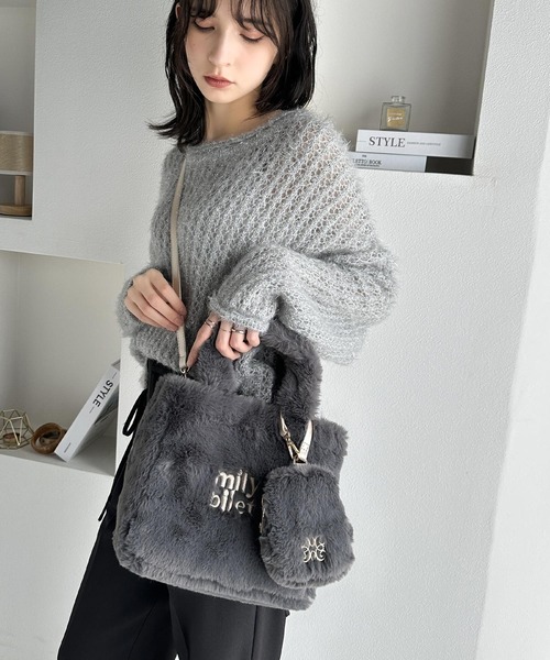 mily bilet ショルダーバッグ バッグ 「mily bilet」ふわふわのファー
