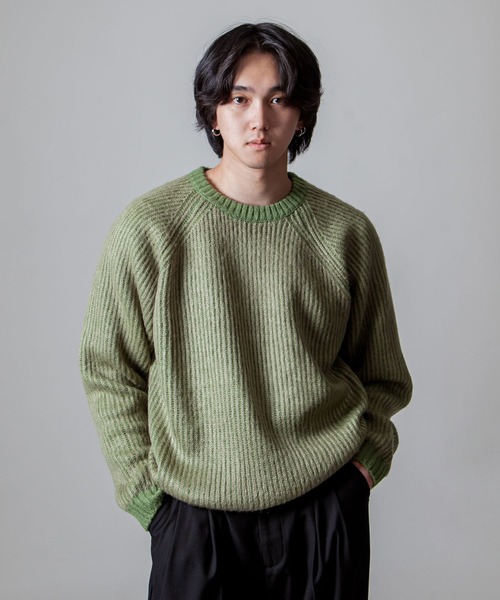 ZIP FIVE -White Line- セーター ニット 「White Line」 コントラスト