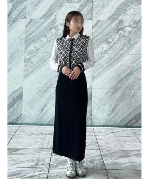 DRESSTERIOR オーバーラップサークルサテンシャツ 36 DRESSTERIOR