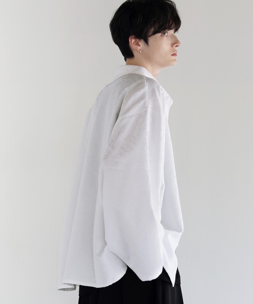 LILL（リル） シャツ リラクシングワイドフレアアームジャガードロング