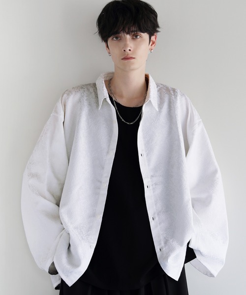 LILL（リル） シャツ リラクシングワイドフレアアームジャガードロング