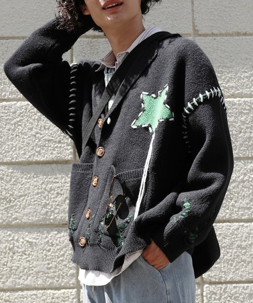 カーディガン HOOK -original- テーラードジャケット風オーバーニット