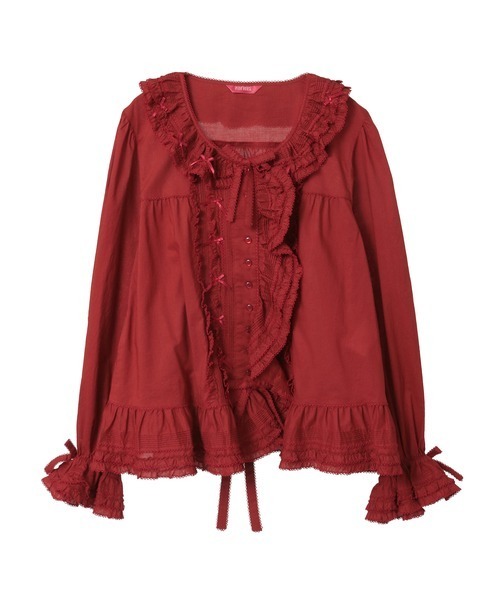 PINK HOUSE（ピンクハウス） ブラウス シャツ ローンフリル使い