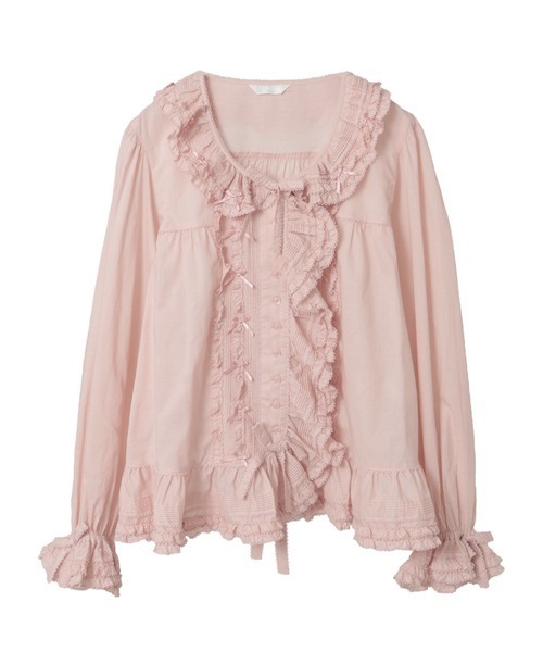 PINK HOUSE（ピンクハウス） ブラウス シャツ ローンフリル使い